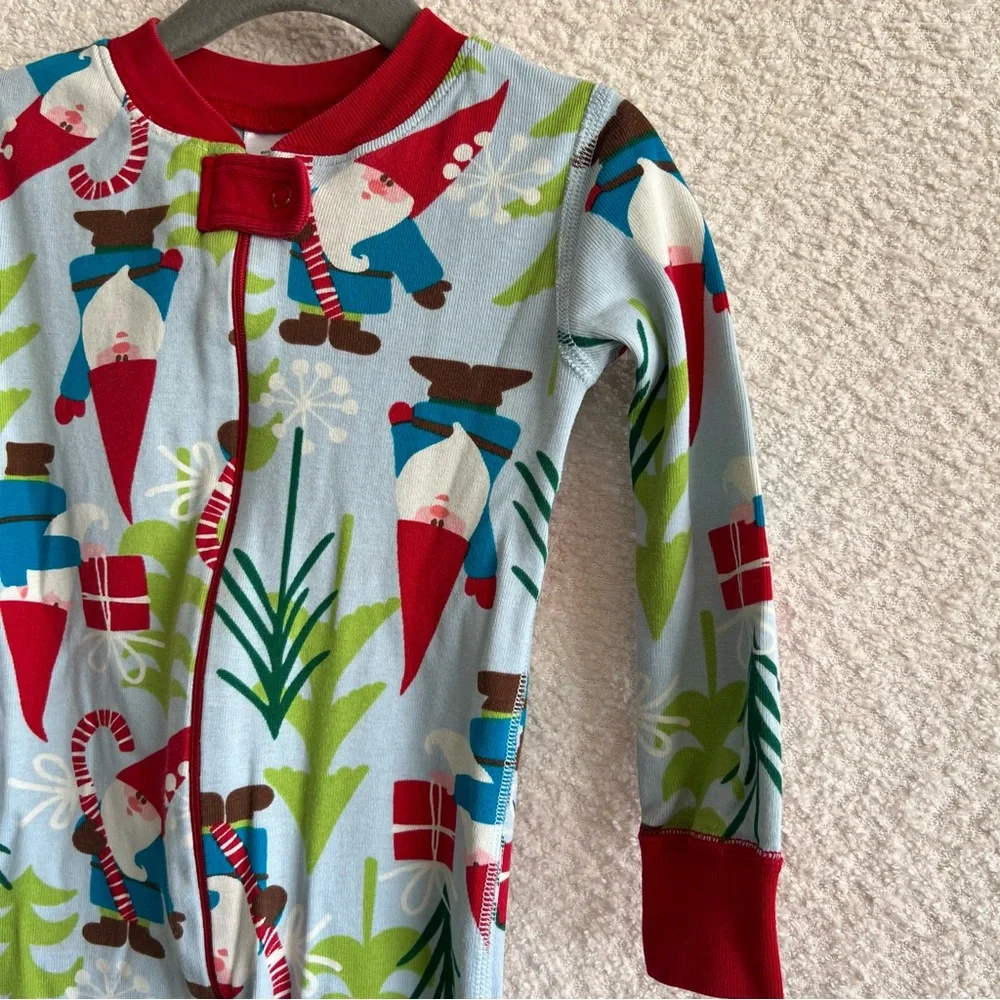 Hanna Andersson Toddler Gnome‎ Christmas Winter Zipper Pajamas Size 3T